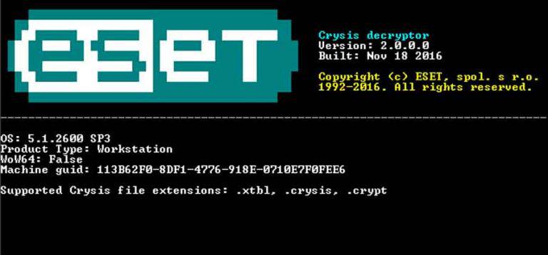 Eset crysis decryptor как пользоваться